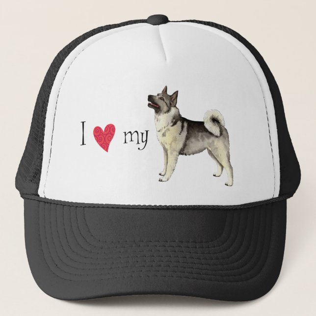 Boné Eu amo meu Elkhound norueguês (Frente)