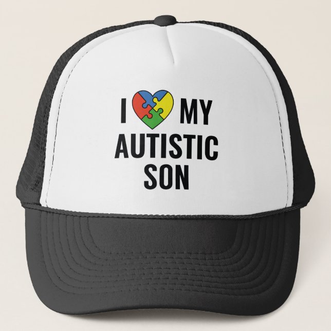 Boné Eu Amo Meu Filho Autista (Frente)