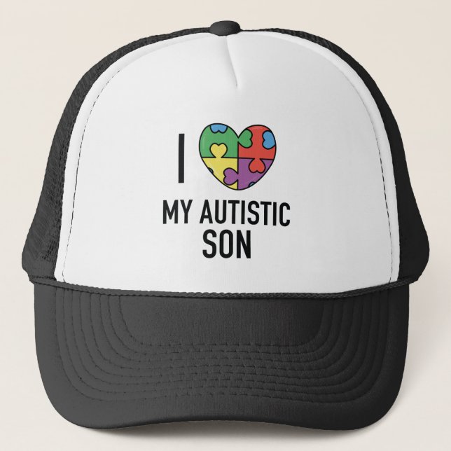 Boné Eu Amo Meu Filho Autista (Frente)