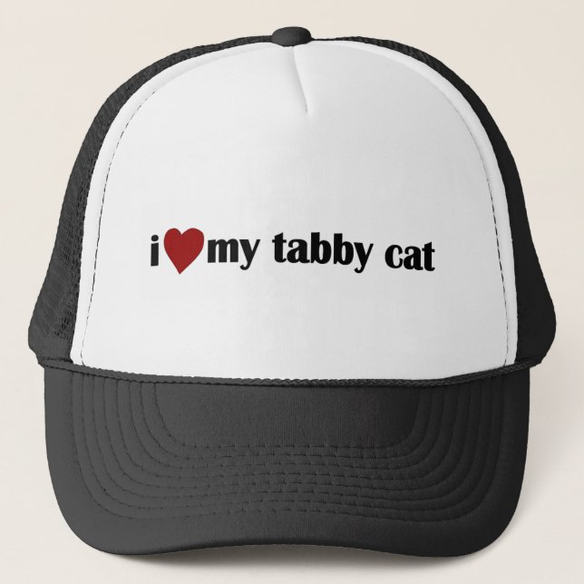 Boné Eu amo meu gato de gato malhado (Frente)