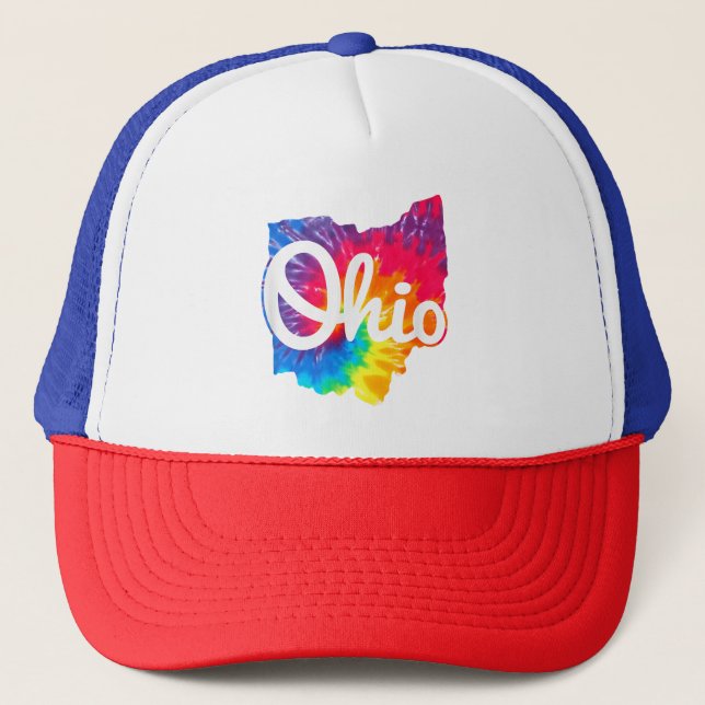 Boné Eu Amo Meu Lar Ohio Script Tie Dye Ohio (Frente)