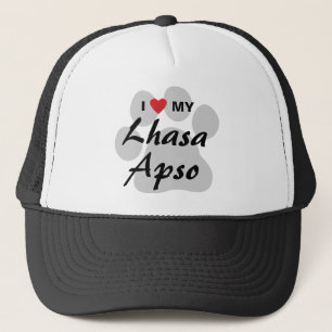 Boné Eu amo meu Lhasa Apso Pawprint