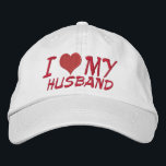 Boné Eu Amo Meu Marido<br><div class="desc">Bordado do coração.. Eu amo meu marido ( personalize com suas próprias palavras ) ... coração vermelho costurado em um boné ... ideal para mostrar ao mundo quem ou o que você ama ... substituir a palavra marido ... por quase tudo que você quer ... esposa ... namorado ... namorada...</div>