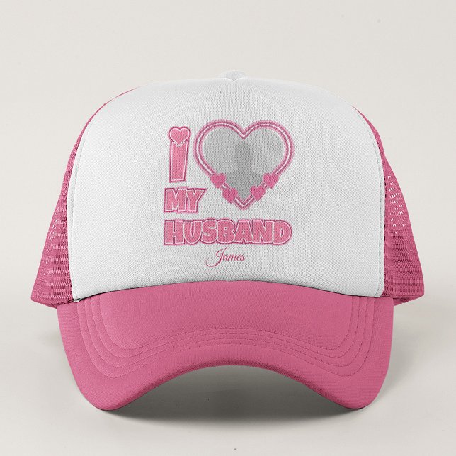 Boné Eu Amo Meu Marido Personalizado – Adicionar Foto e (Criador carregado)