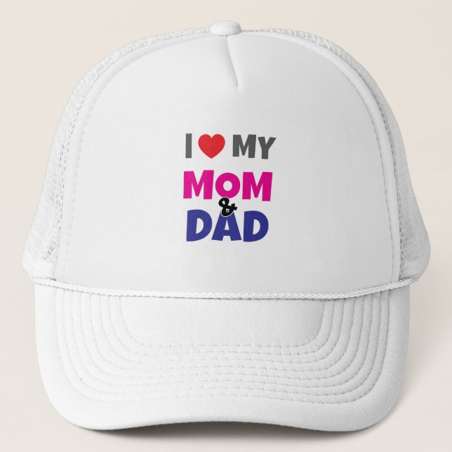 Boné Eu Amo meu Papai Mamãe - (Frente)