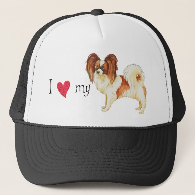 Boné Eu amo meu Papillon (Frente)