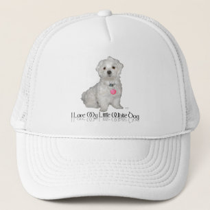 Boné Eu Amo Meu Pequeno Cachorro Branco - Maltese !