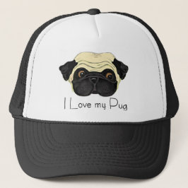 Boné Eu amo meu Pug