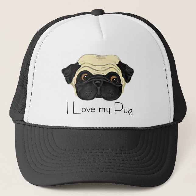 Boné Eu amo meu Pug (Frente)