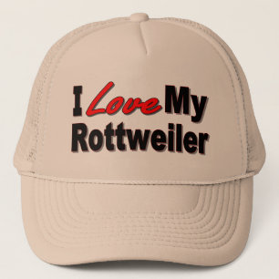 Boné Eu amo meus presentes e roupa do cão de Rottweile