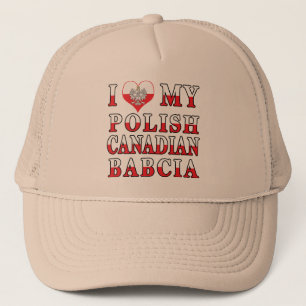 Boné Eu Amo Minha Bandeira Polonesa Canadiana Babcia