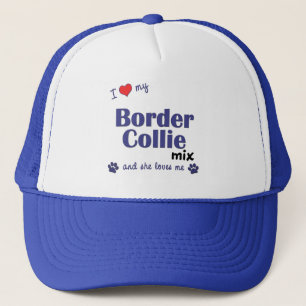 Boné Eu amo minha mistura de border collie (o cão