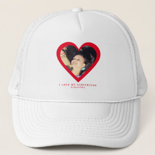 Boné Eu amo minha namorada foto personalizada