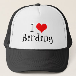 Boné Eu amo o chapéu do camionista de Birding