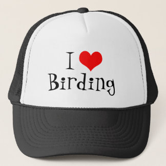Boné Eu amo o chapéu do camionista de Birding