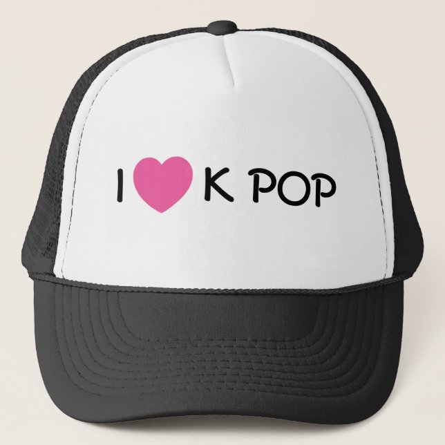 Boné Eu amo o chapéu do pop de K (Frente)