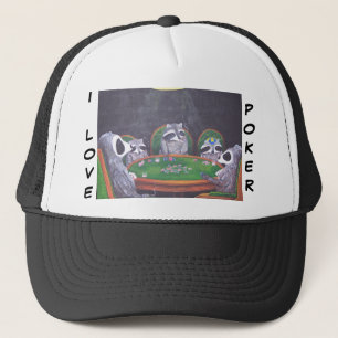 Boné Eu amo o chapéu do póquer