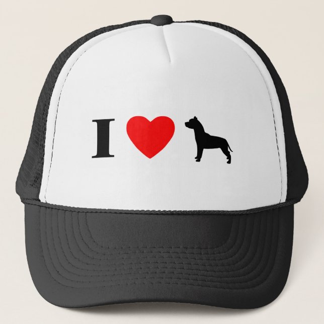 Boné Eu amo o chapéu dos pitbull (Frente)