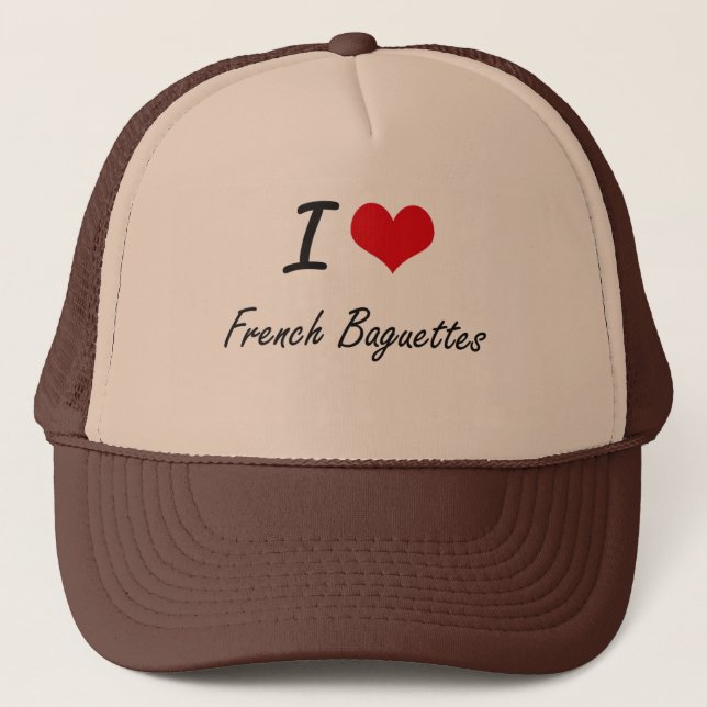Boné Eu amo o design artístico dos Baguettes franceses (Frente)