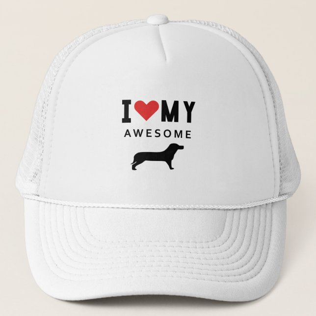 Boné Eu amo o meu cão de gato incrível (Frente)