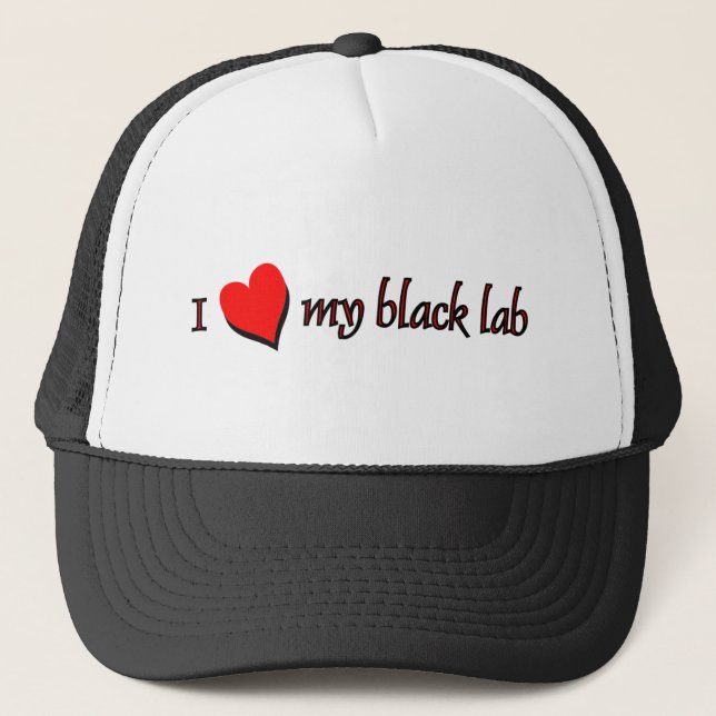 Boné Eu amo o meu Labrador Negro (Frente)