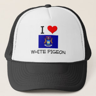 Boné Eu amo o pombo branco Michigan