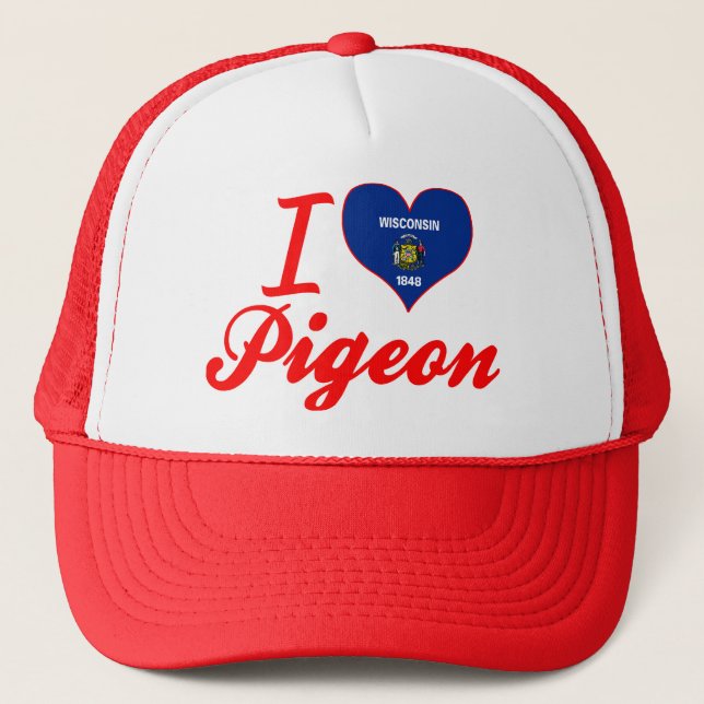 Boné Eu amo o pombo, Wisconsin (Frente)