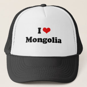 Boné Eu amo o Tshirt de Mongolia