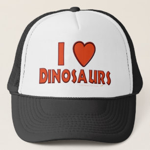 Boné Eu amo (o vermelho do amante do dinossauro dos
