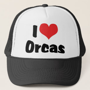 Boné Eu Amo Orcas Coração - Amante de Baleias Assassina
