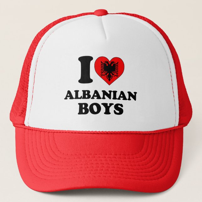 Boné Eu amo os meninos albaneses (Frente)