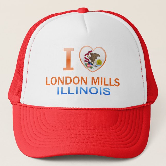 Boné Eu amo os moinhos de Londres, IL (Frente)