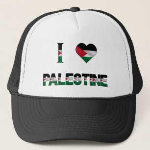 Boné Eu Amo Palestina Sinalizador Coração Liberdade