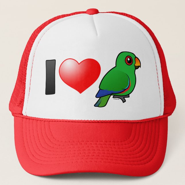 Boné Eu amo papagaios de Eclectus (o homem) (Frente)