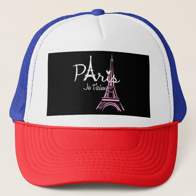 Boné Eu Amo Paris Eiffel Torre França Souvenir Francês (Frente)