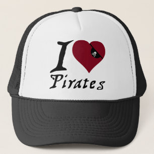 Boné Eu amo piratas (do coração)