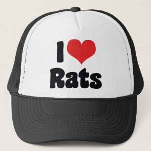 Boné Eu Amo Ratos do Coração - Amante de Ratos de Estim