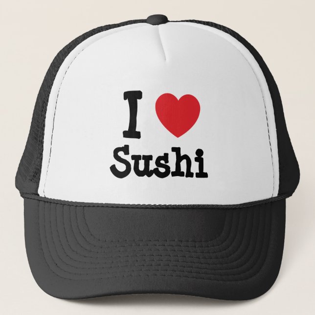 Boné Eu amo Sushi coração T-Shirt (Frente)