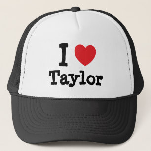 Boné Eu amo Taylor coração personalizado personalizado