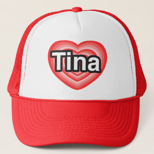 Boné Eu amo Tina. Eu te amo Tina. Coração