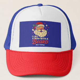 Boné Eu Amo Um Homem Com Uma Barba Xmas Papai Noel Engr