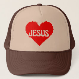 Boné Eu amo você Jesus arte pixel