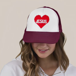 Boné Eu amo você Jesus arte pixel