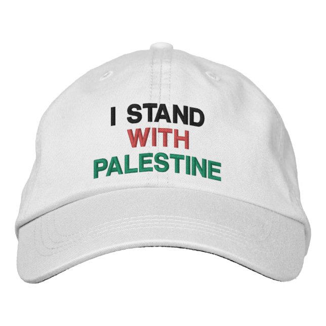 Boné Eu apoio o texto branco verde preto vermelho-branc (Frente)