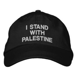 Boné Eu apoio o texto personalizado branco da Palestina