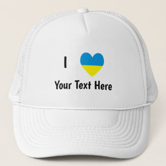 Boné Eu (Coração da Bandeira da Ucrânia) Seu Texto