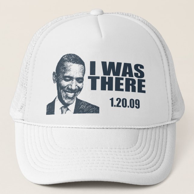Boné EU ESTAVA LÁ - presidente Obama Inauguração (Frente)