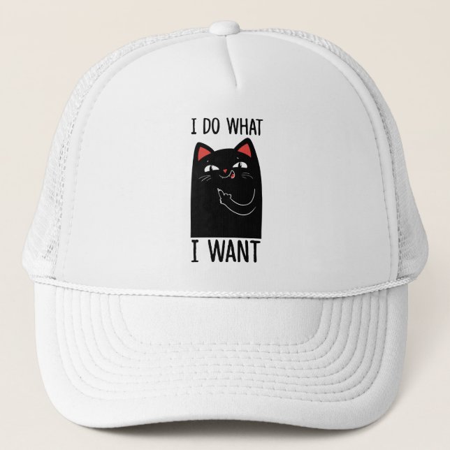Boné Eu Faço O Que Eu Quero Gato Negro Sarcástico (Frente)