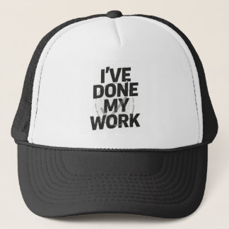Boné Eu fiz meu trabalho escrito preto no branco