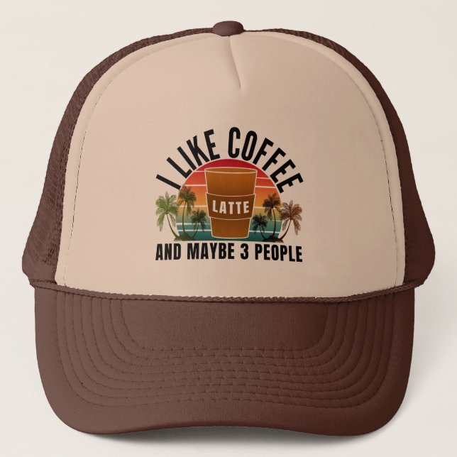 Boné eu gosto de café e talvez 3 pessoas   (Frente)
